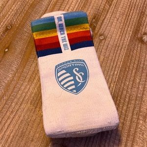 Sporting Kansas City wizards white adidas soccer rainbow pride socks wiz